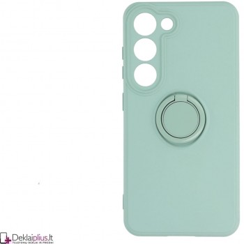 Švelnaus silikono dėklas su žiedu - šviesiai mėlynas (Samsung S23)